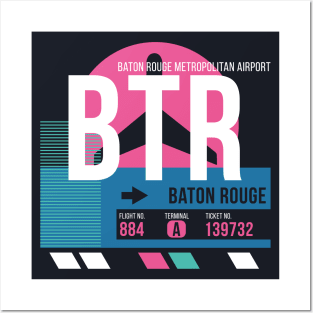 Baton Rouge (BTR) Airport // Sunset Baggage Tag Posters and Art